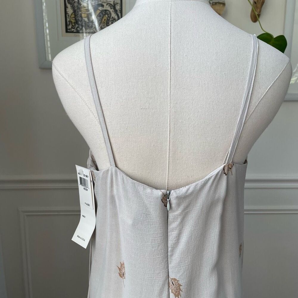 NWT NOS Vintage 90s Soda Blu Slip Maxi Dress Taupe Blue M - Picture 6 of 9